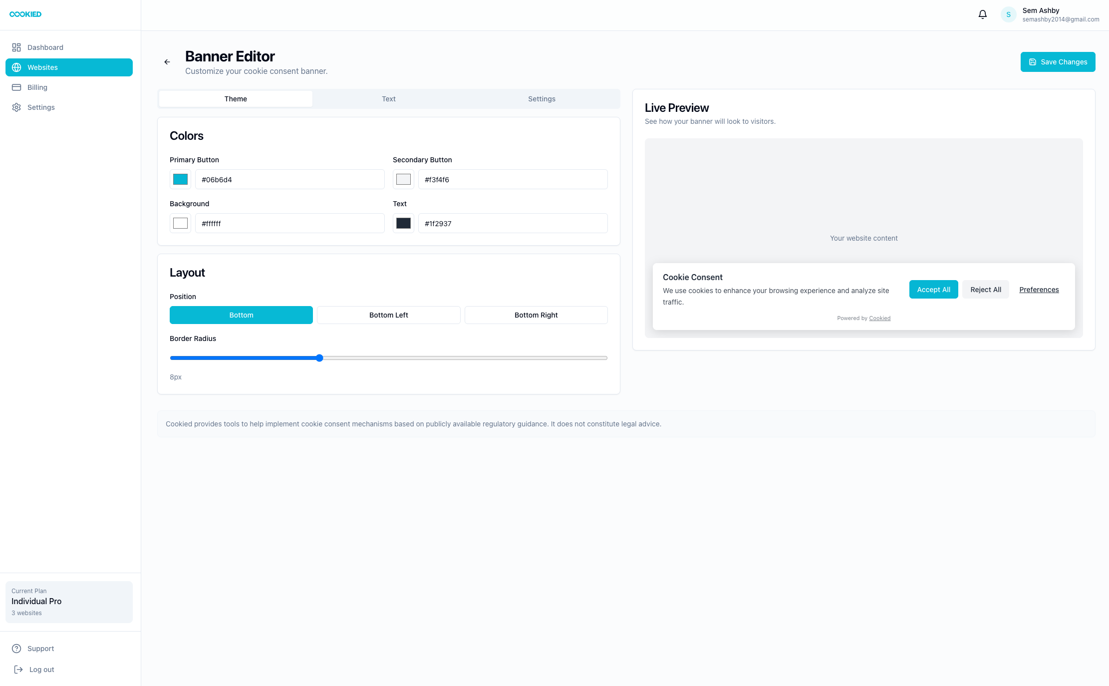 Dashboard screenshot
