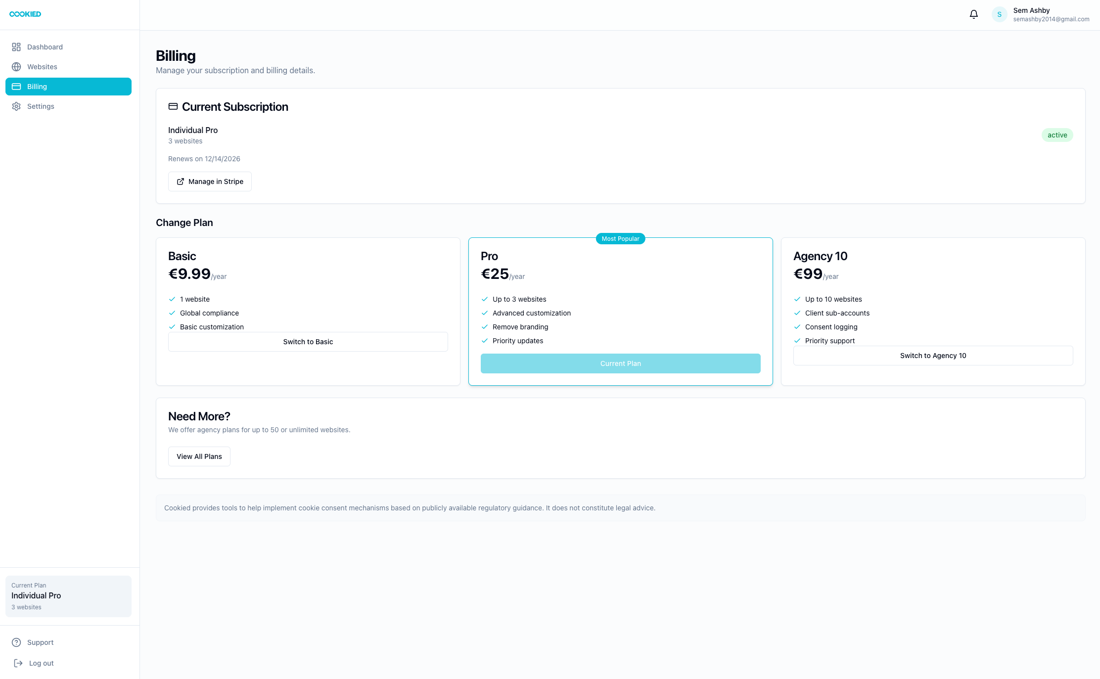 Dashboard screenshot