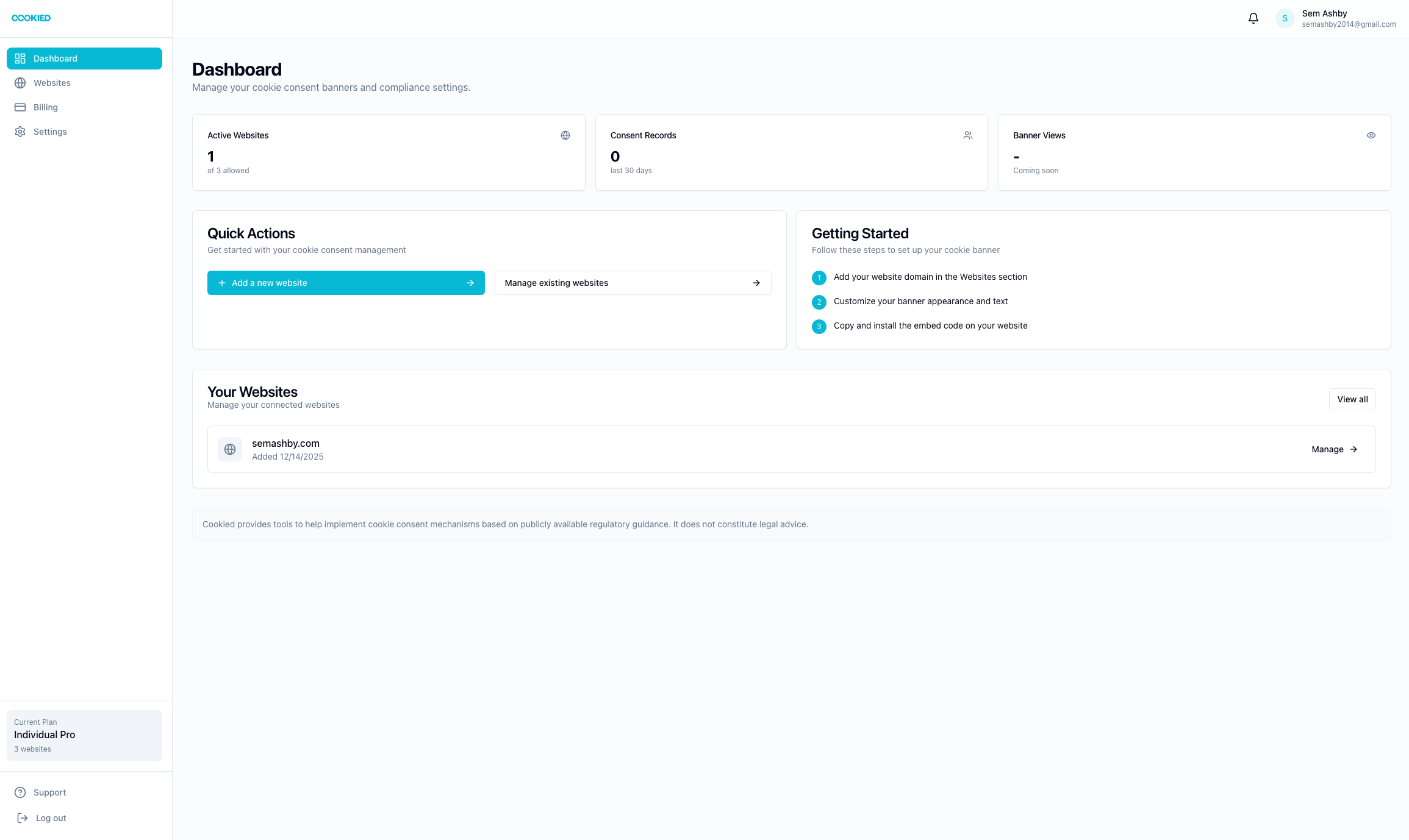 Dashboard screenshot